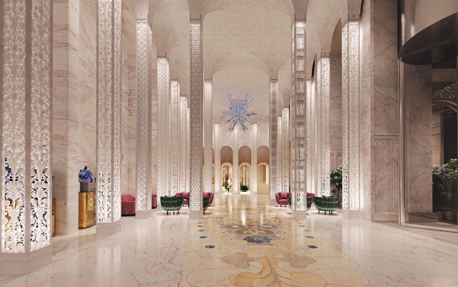 Hotel lobby, concept render
