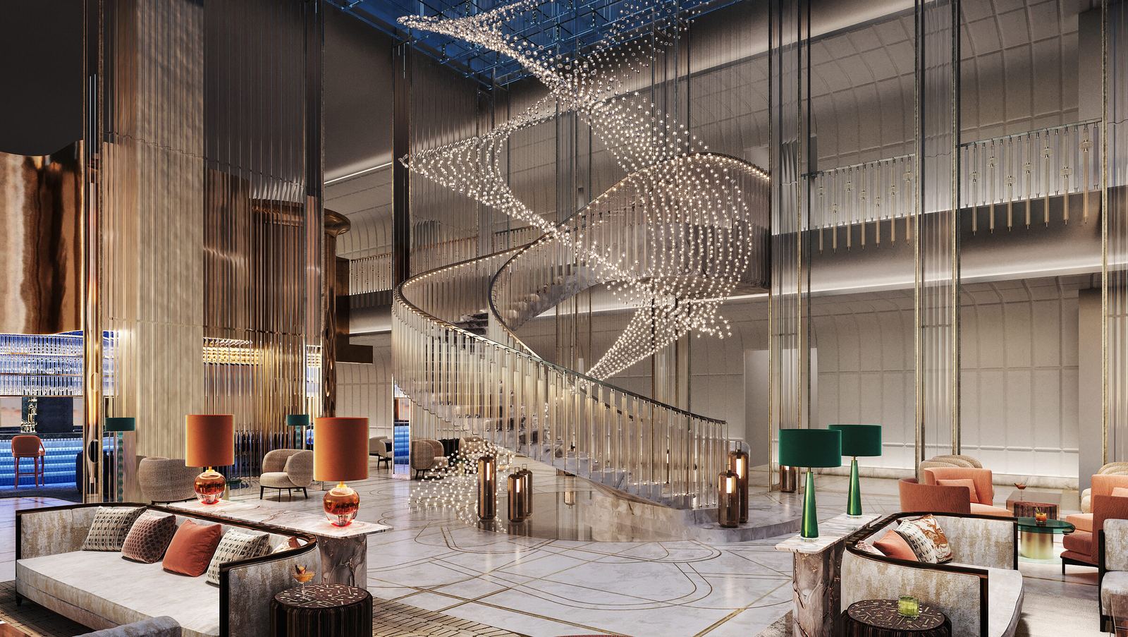 Hotel sky lounge, concept render